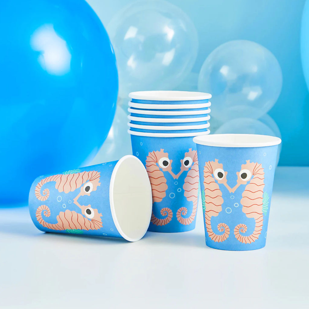 Seahorse party Cups x 8