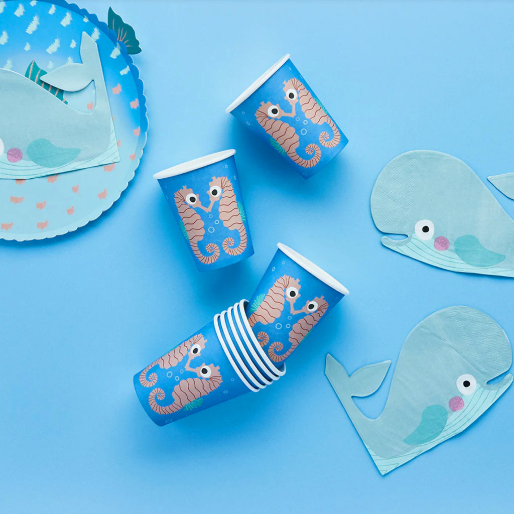 Seahorse party Cups x 8