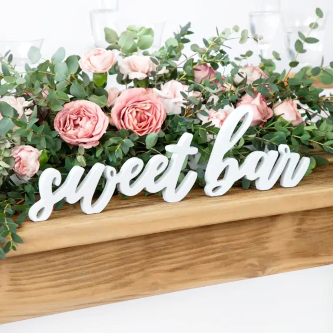 White Wooden Sweet Bar Sign