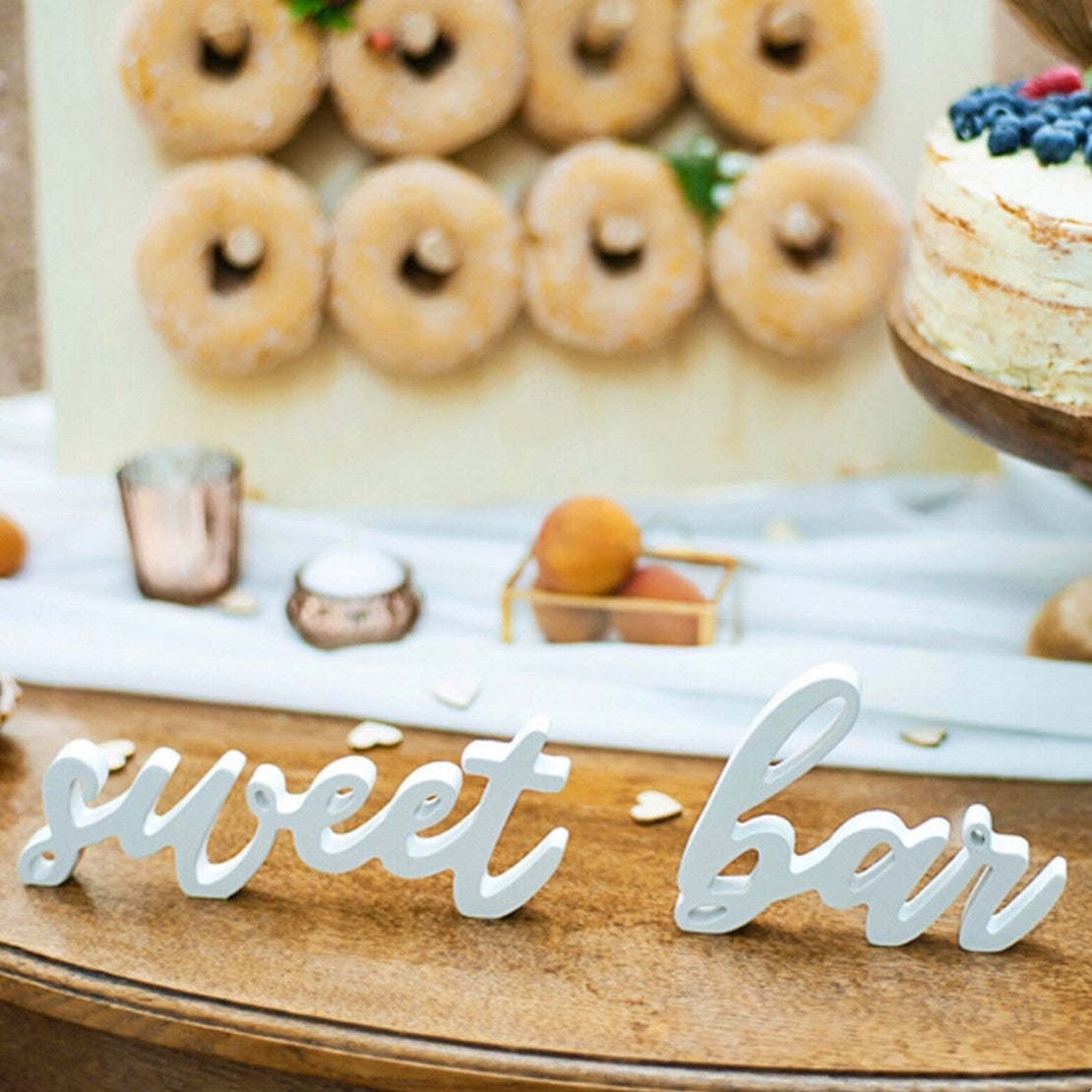 White Wooden Sweet Bar Sign