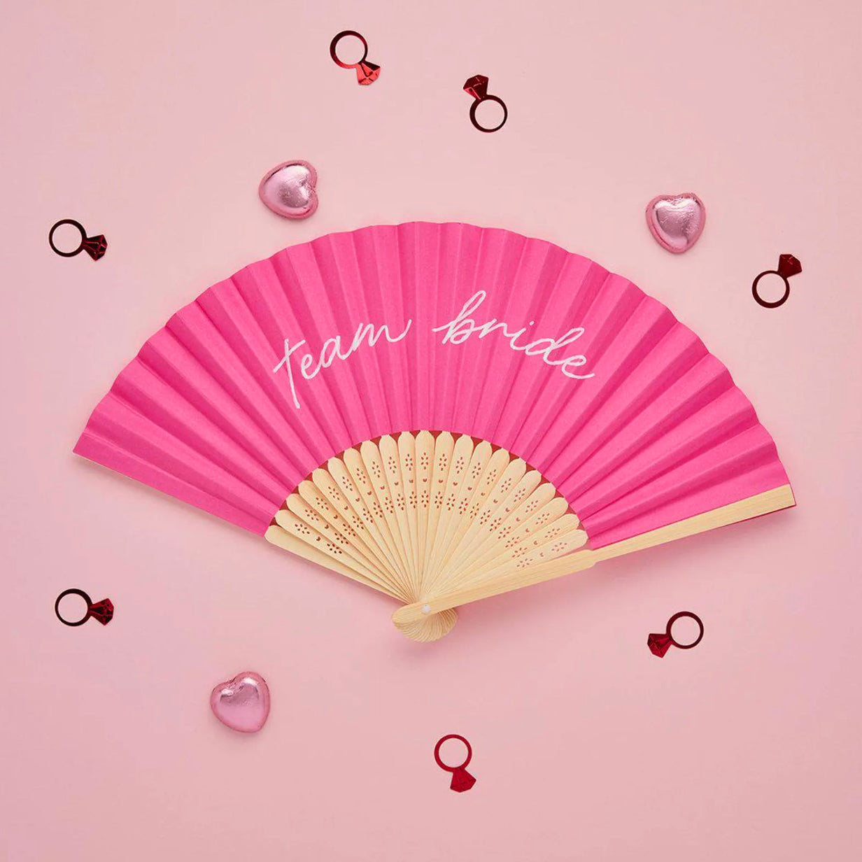 Team Bride Hand Fans x 4