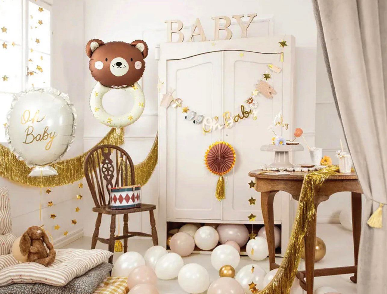Large Teddy Bear Rattle Foil Balloon