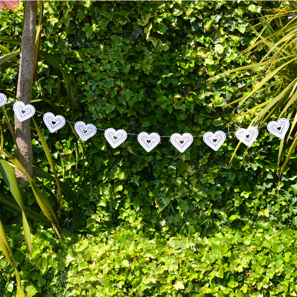 White Paper Heart Garland