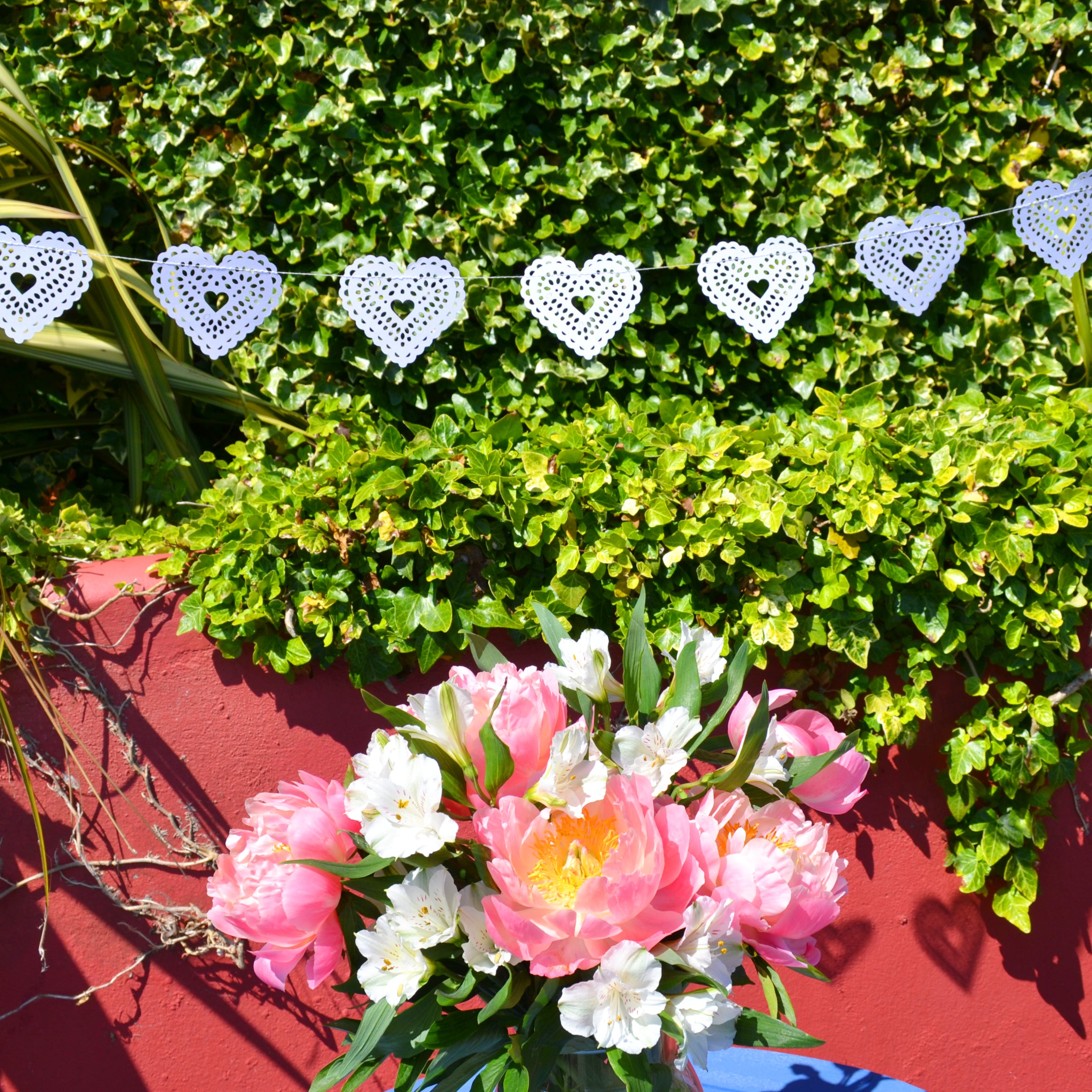 White Paper Heart Garland