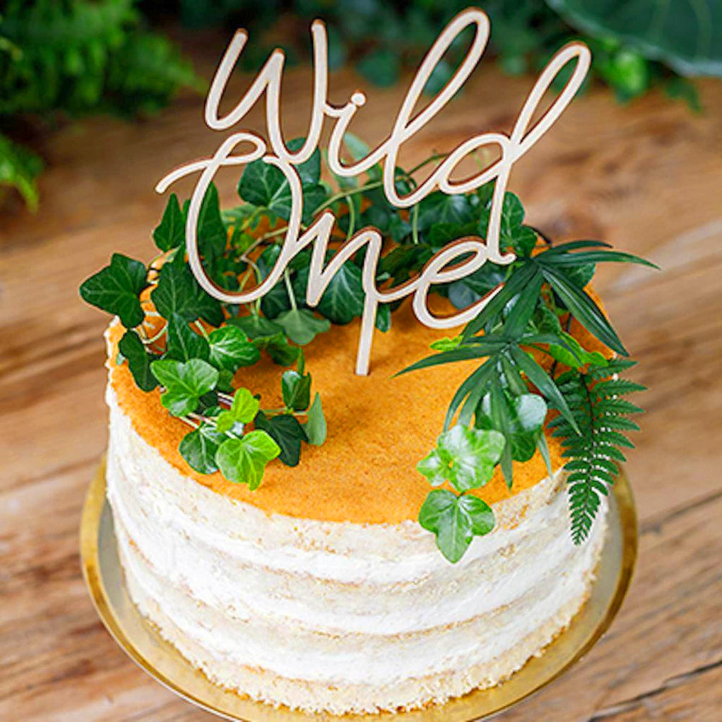 Wooden Wild One Birthday Cake Topper
