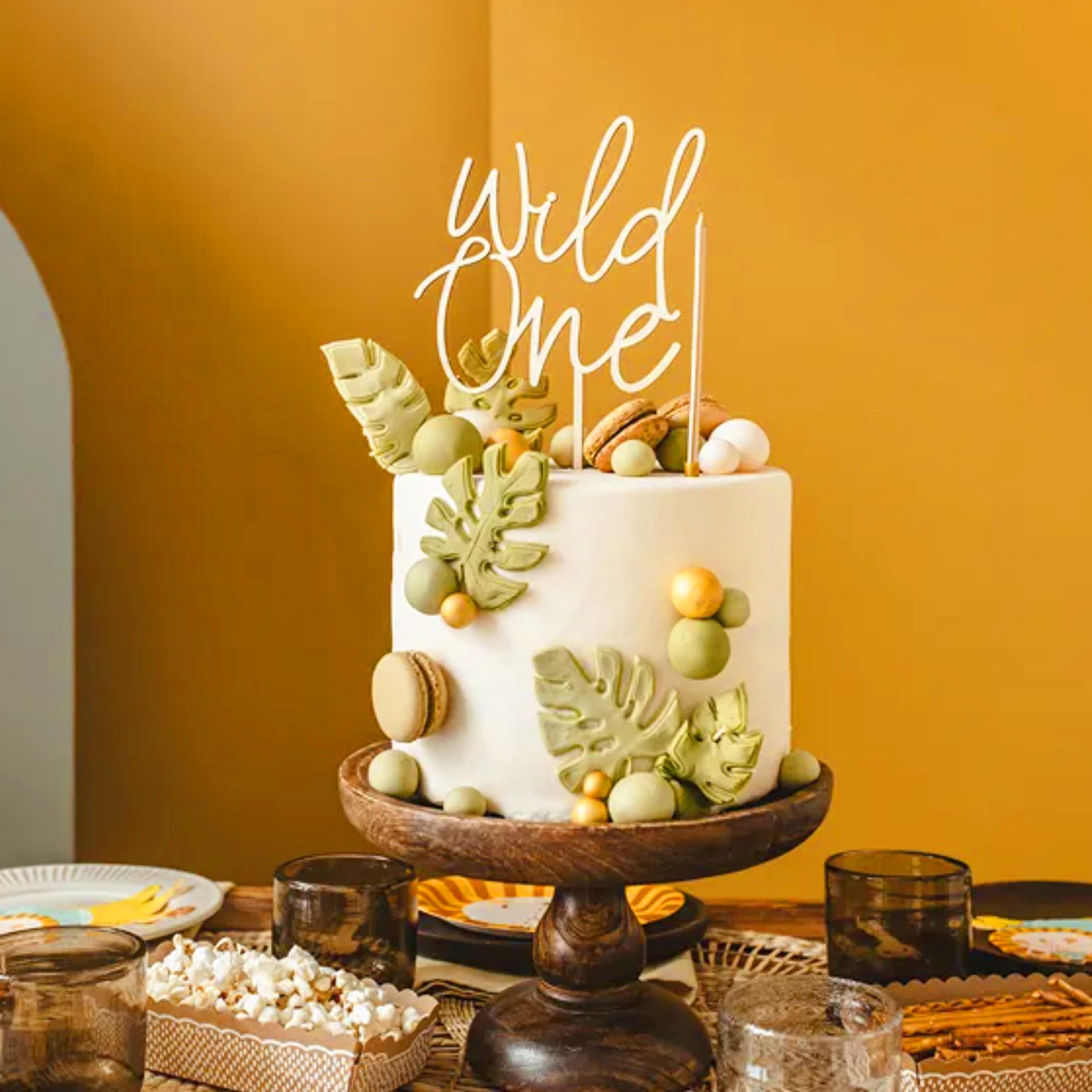 Wooden Wild One Birthday Cake Topper