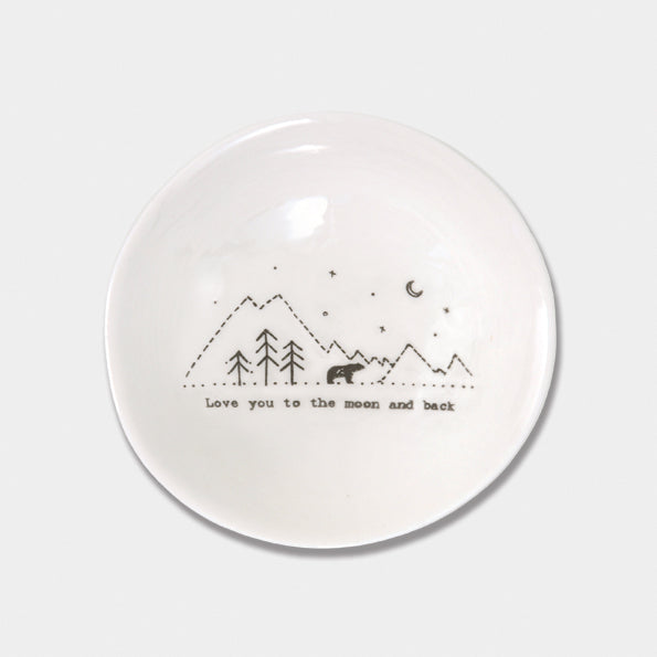 East of India 'Love You To The Moon & Back' Porcelain Trinket Dish