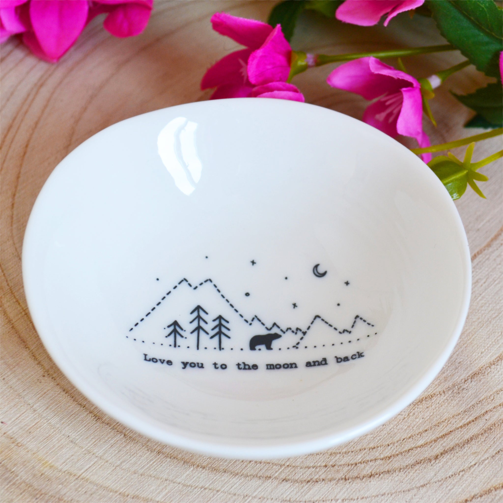 East of India 'Love You To The Moon & Back' Porcelain Trinket Dish