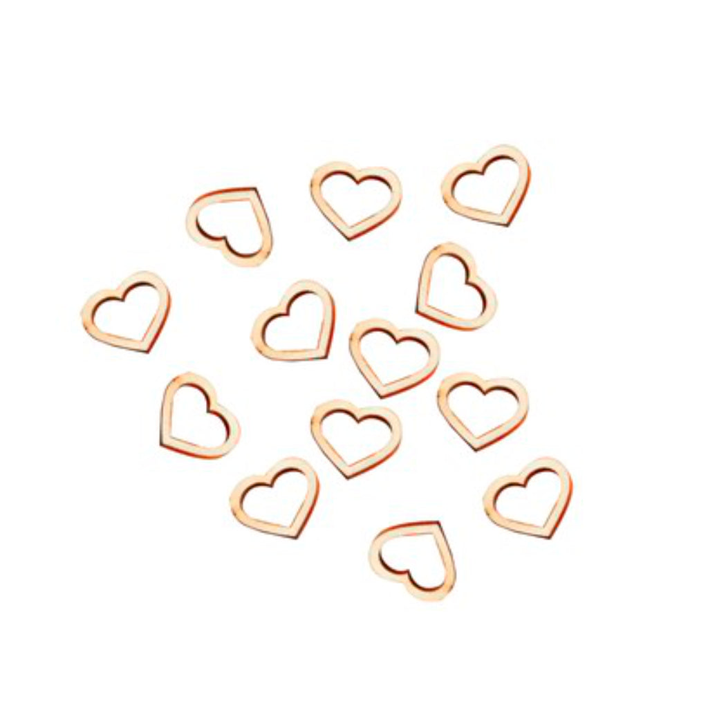 Wooden Heart Table Confetti - Pack of 25