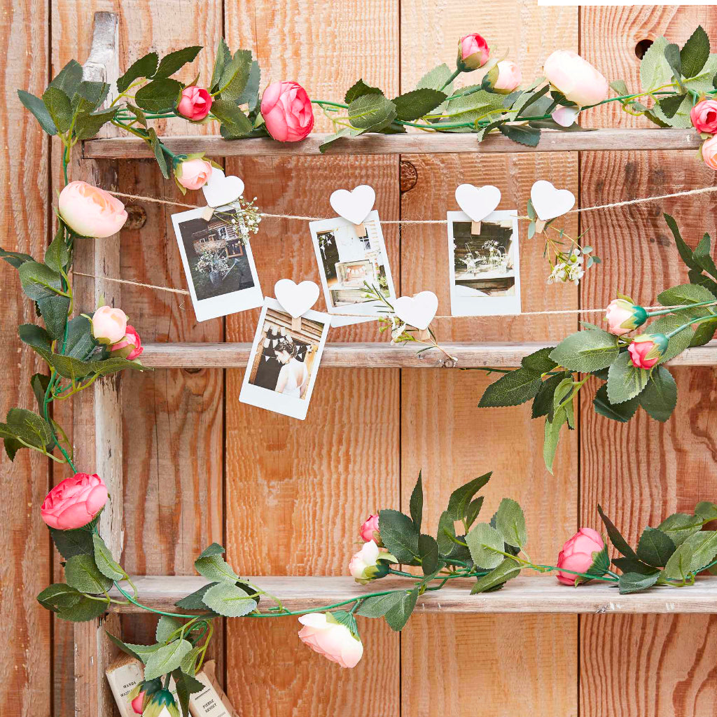 Pink Faux Rose Garland