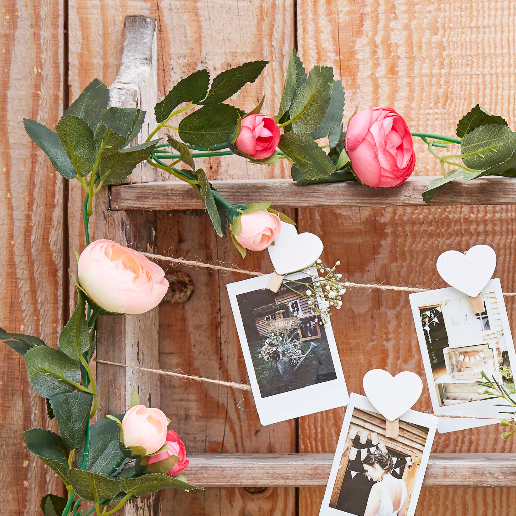 Pink Faux Rose Garland