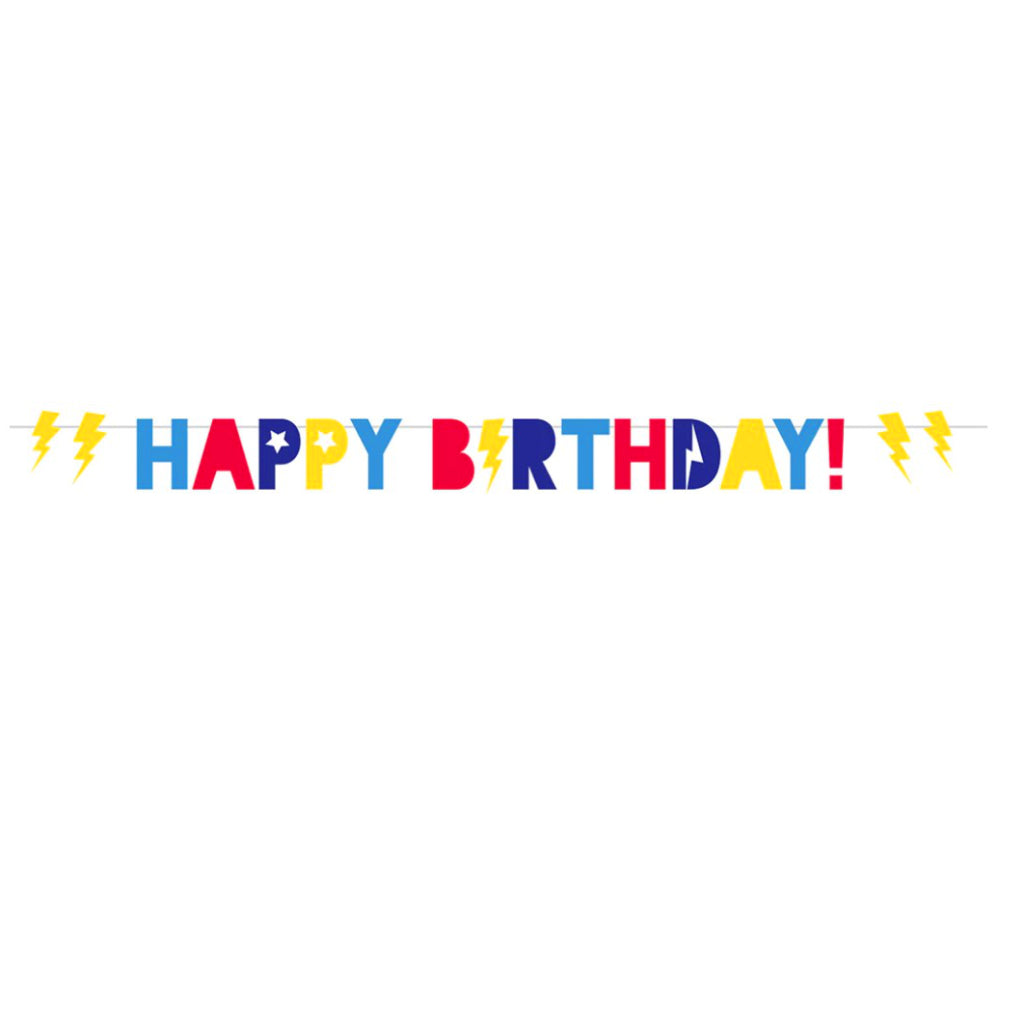 Superhero Happy Birthday Letter Banner