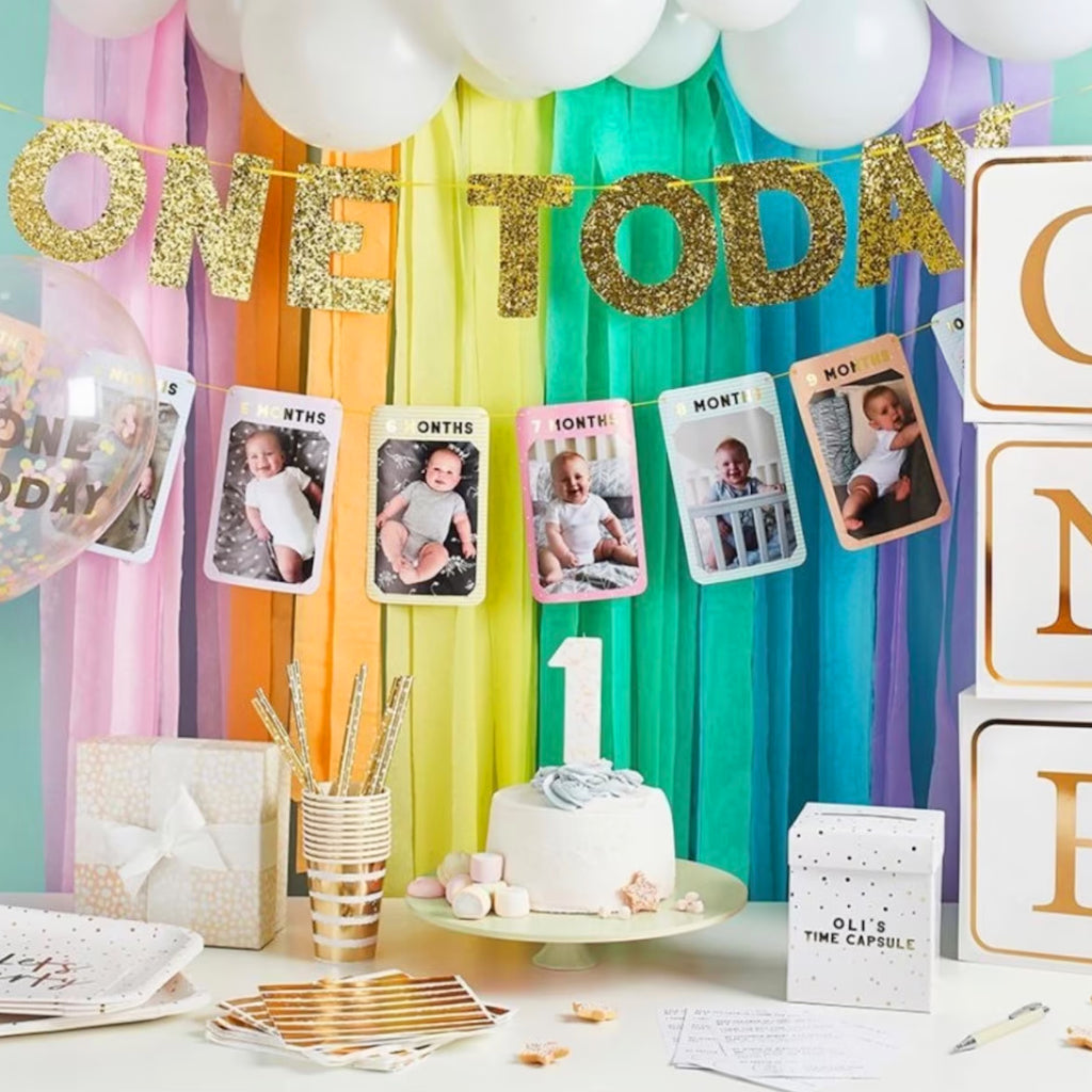 1st Birthday Baby Photo Banner