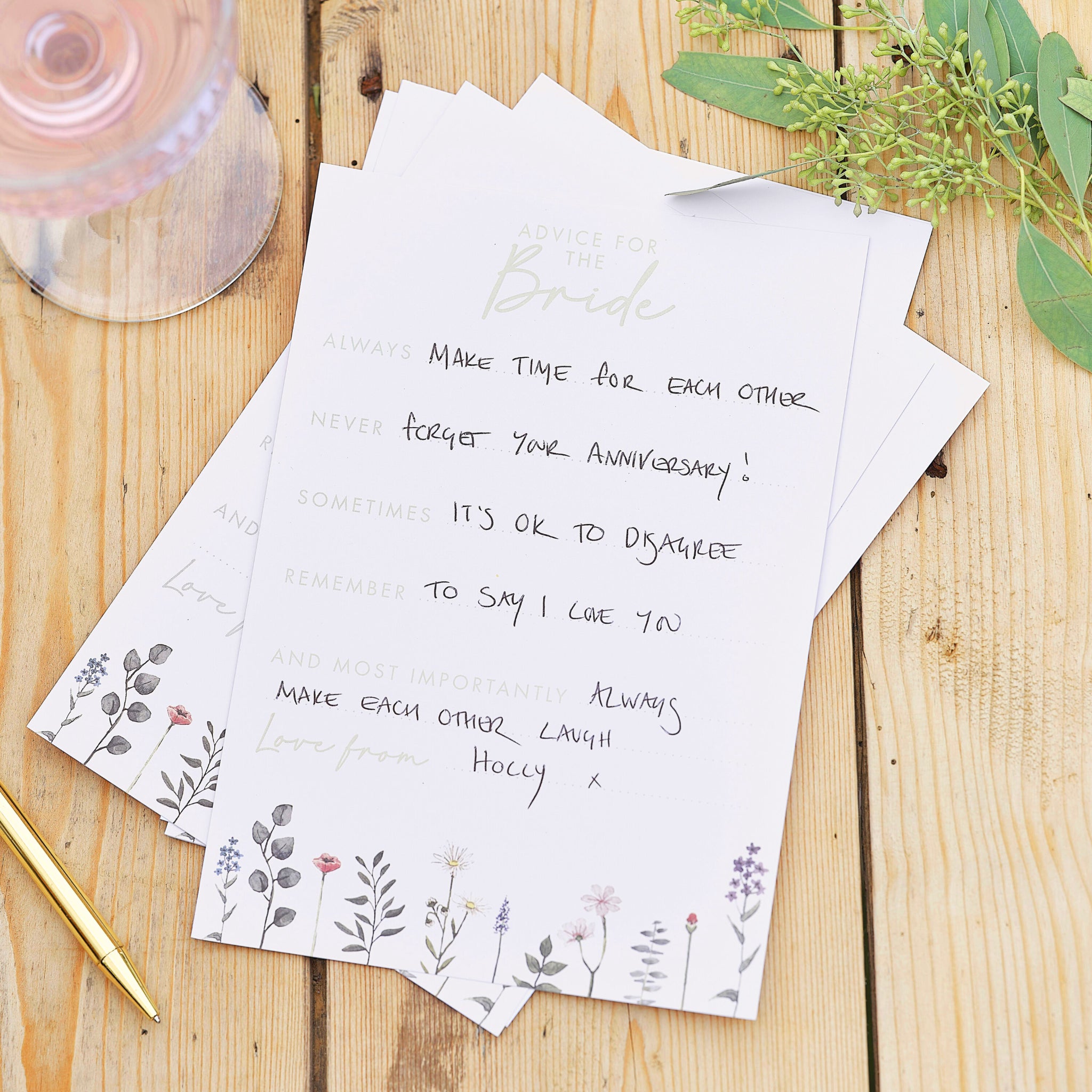 Advice For The Bride Cards x 10