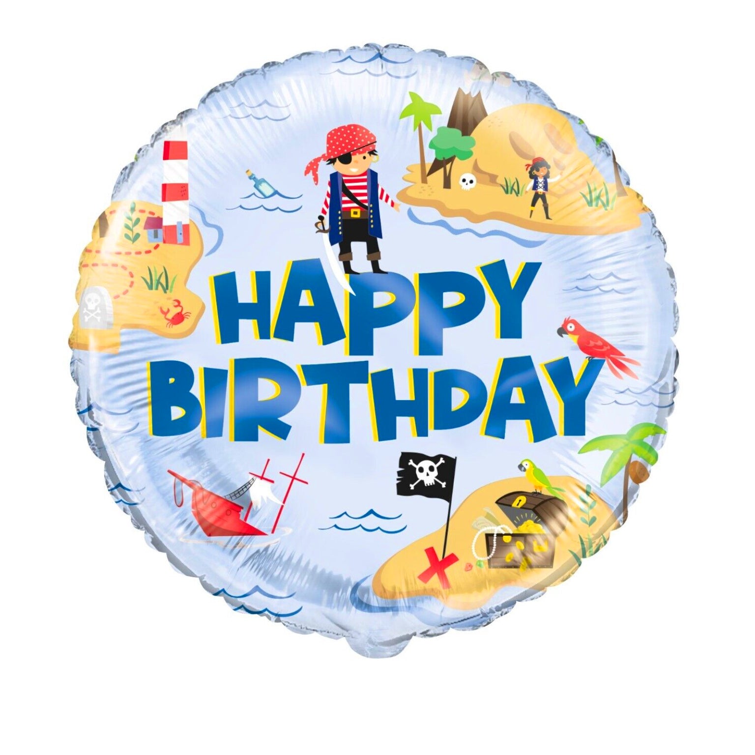 Ahoy Pirate Round Foil Balloon - 18 inch