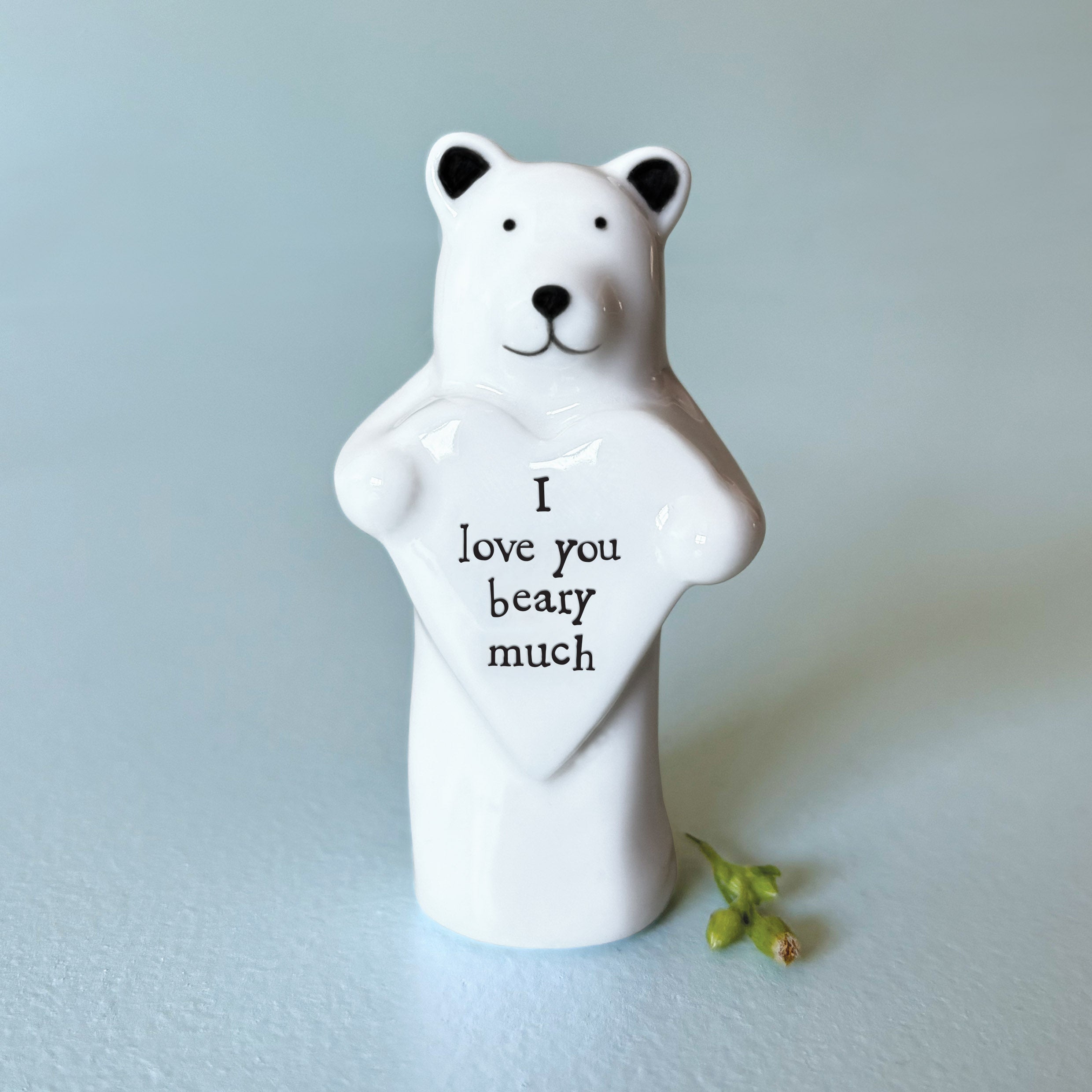 East of India Porcelain Bear With Heart