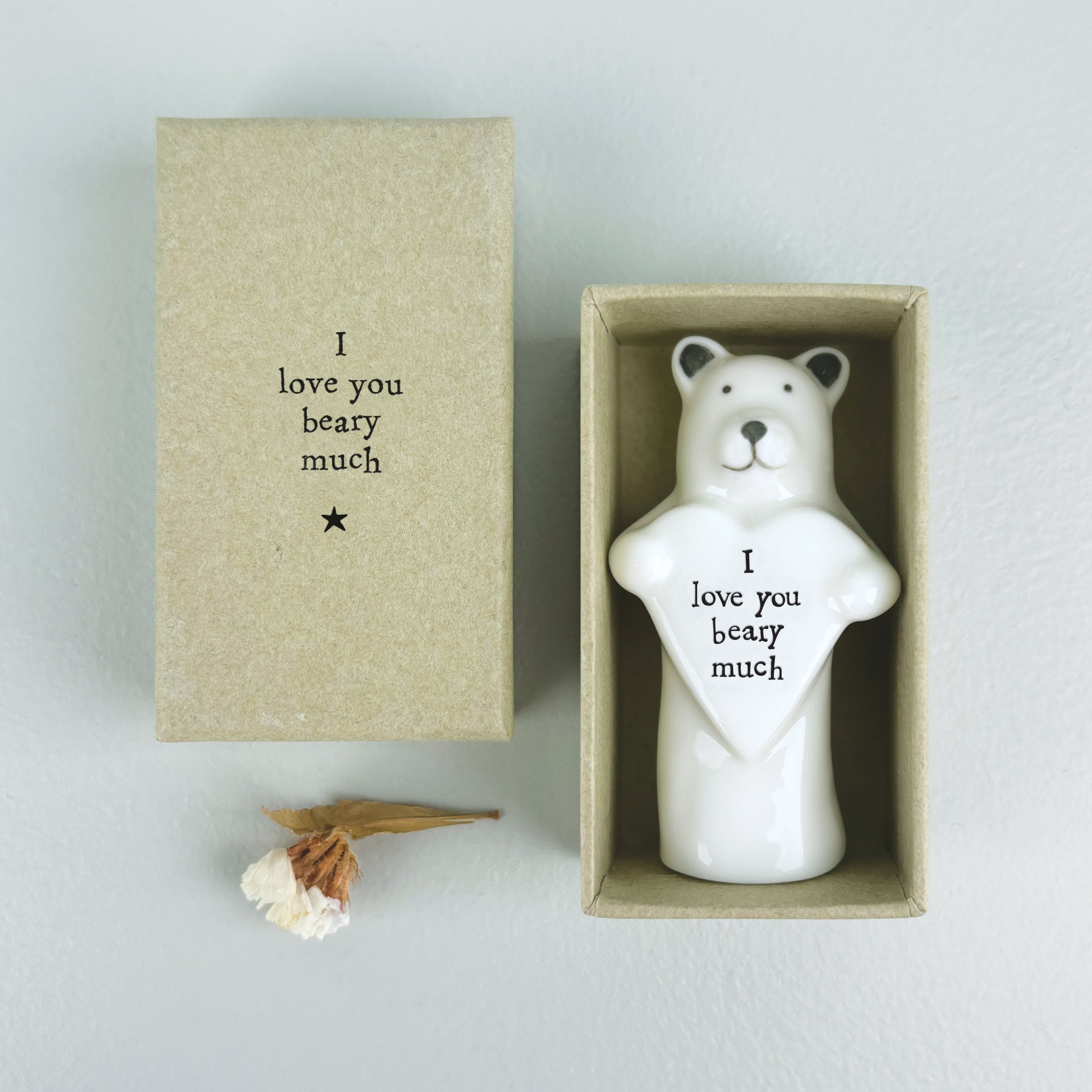 East of India Porcelain Bear With Heart