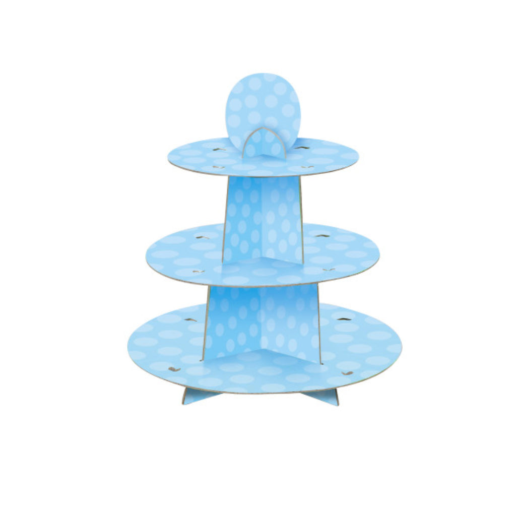 Blue 3 Tier Cupcake Stand