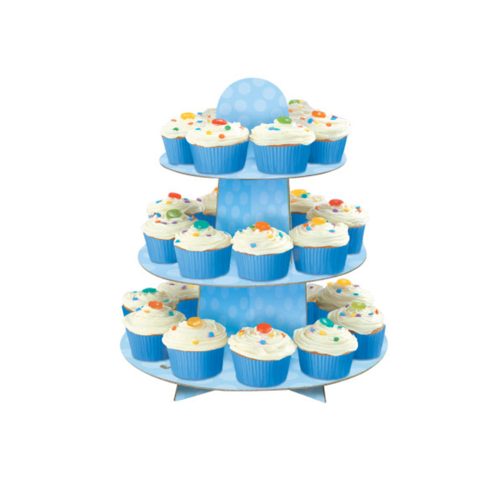 Blue 3 Tier Cupcake Stand