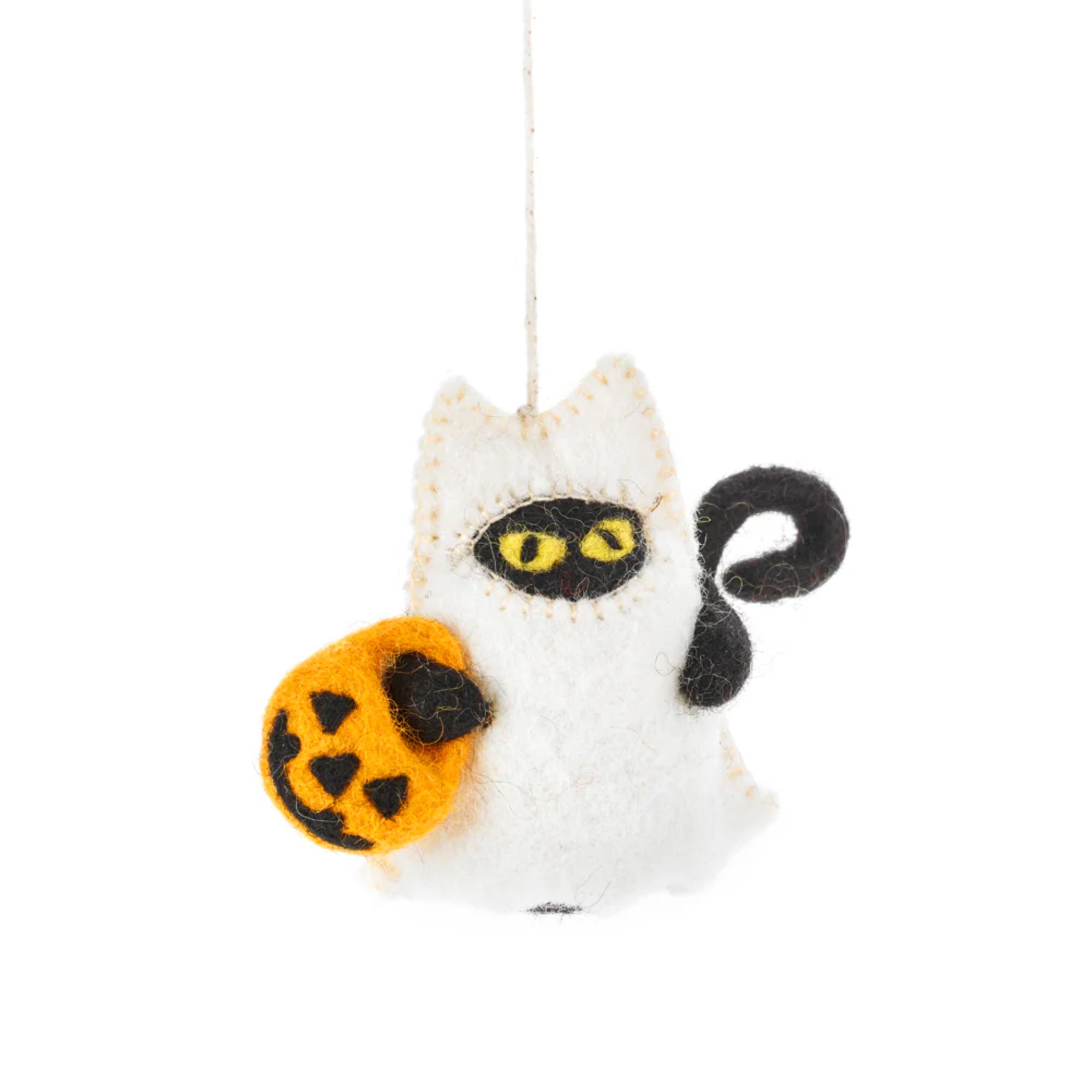 Felt Ghost Cat Hanging Halloween Decoration