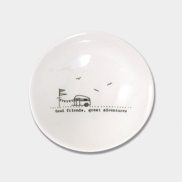 East of India Small Trinket Dish 'Good friends, great adventures'