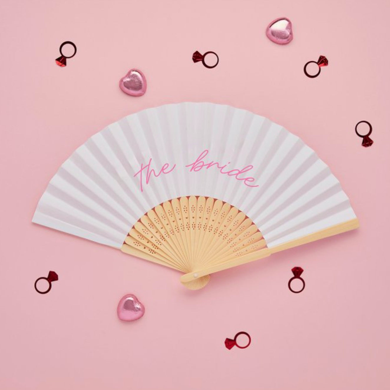 White Bride Hand Fan x 1