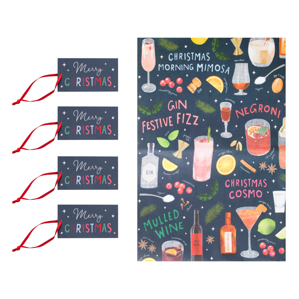 Christmas Cocktails Wrapping Paper