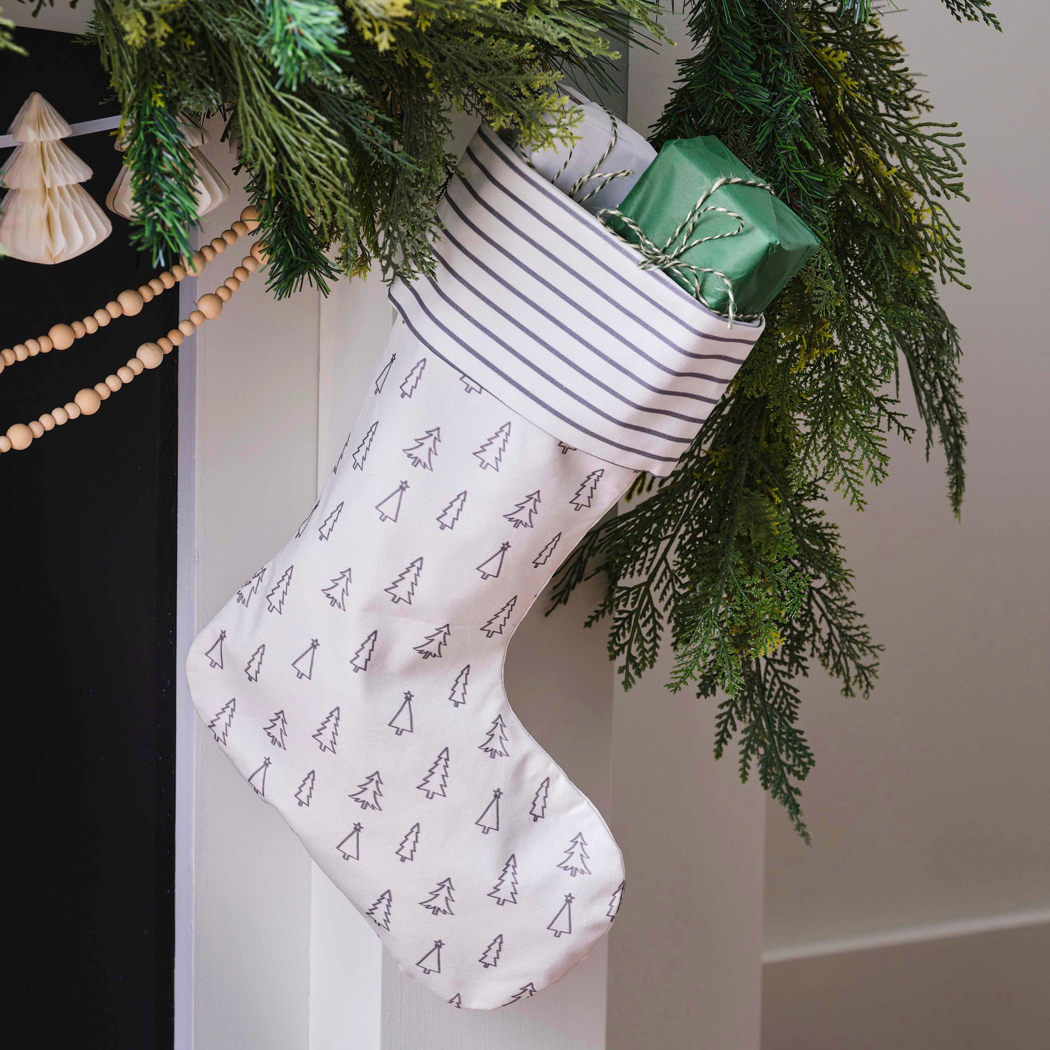 Christmas Stocking With Scandi Style Print