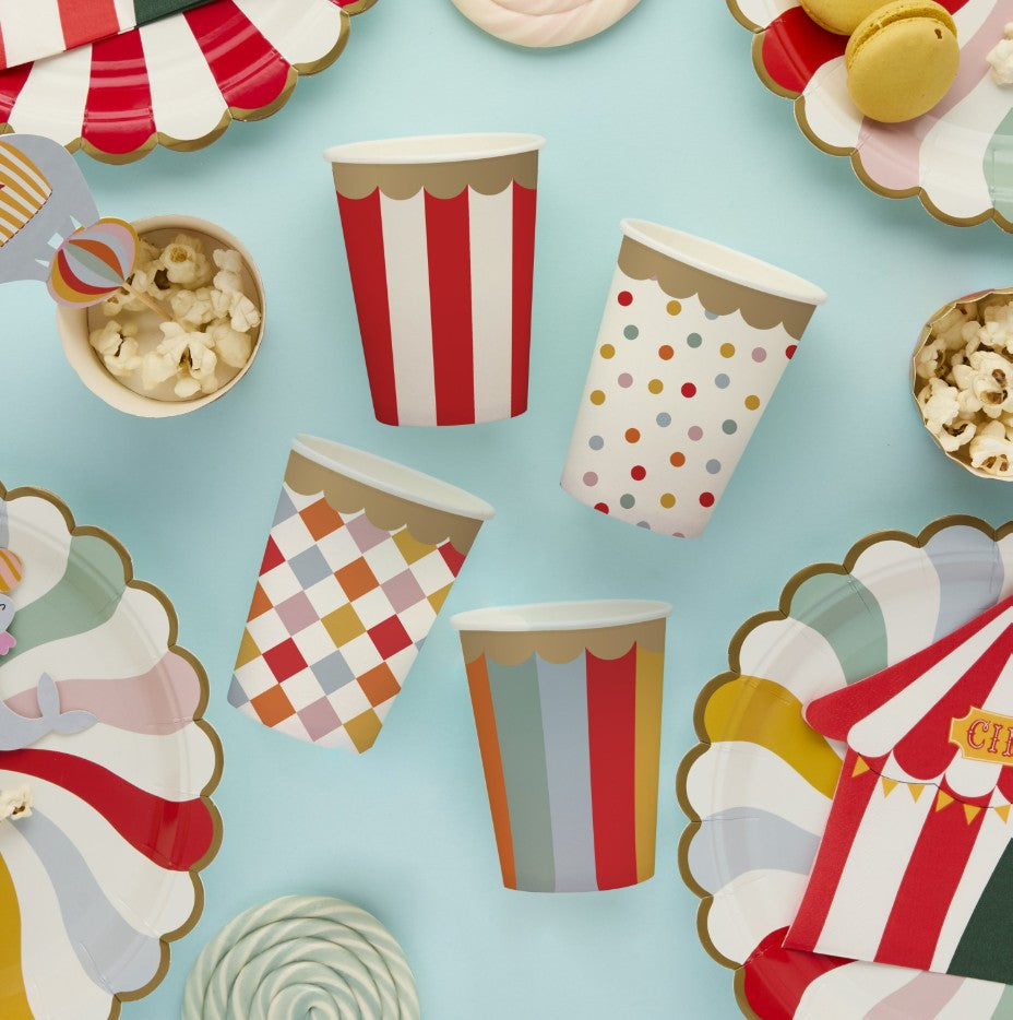 Colourful Party Cups x 8