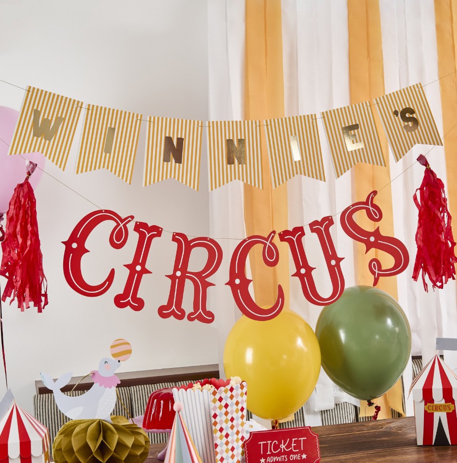 Customisable Circus Card Party Banner