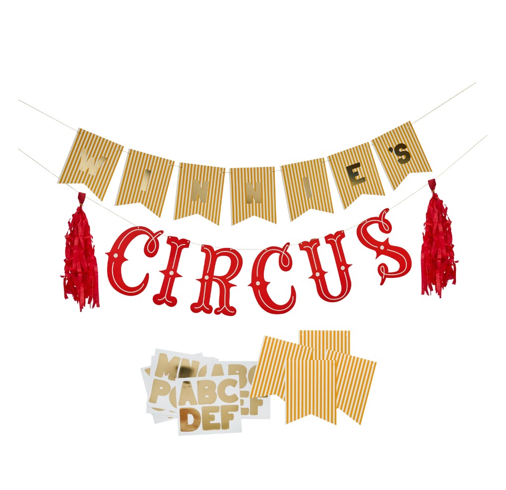 Customisable Circus Card Party Banner