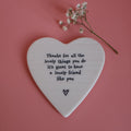 East of India 'Lovely Things' Porcelain Heart Shaped Coaster