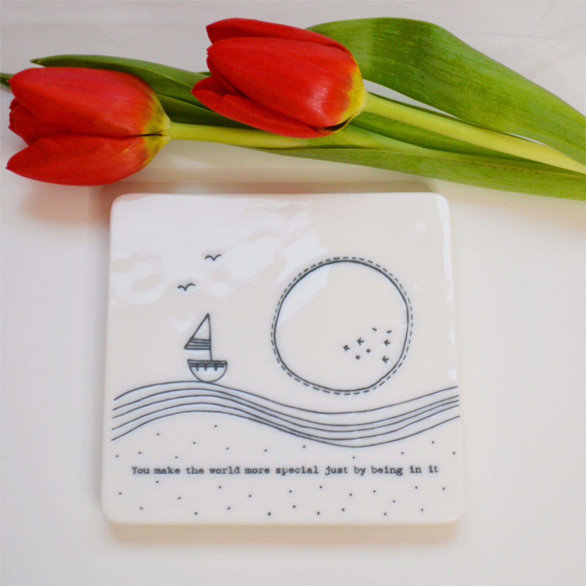 East of India 'You make the world more special' Porcelain Square Coaster