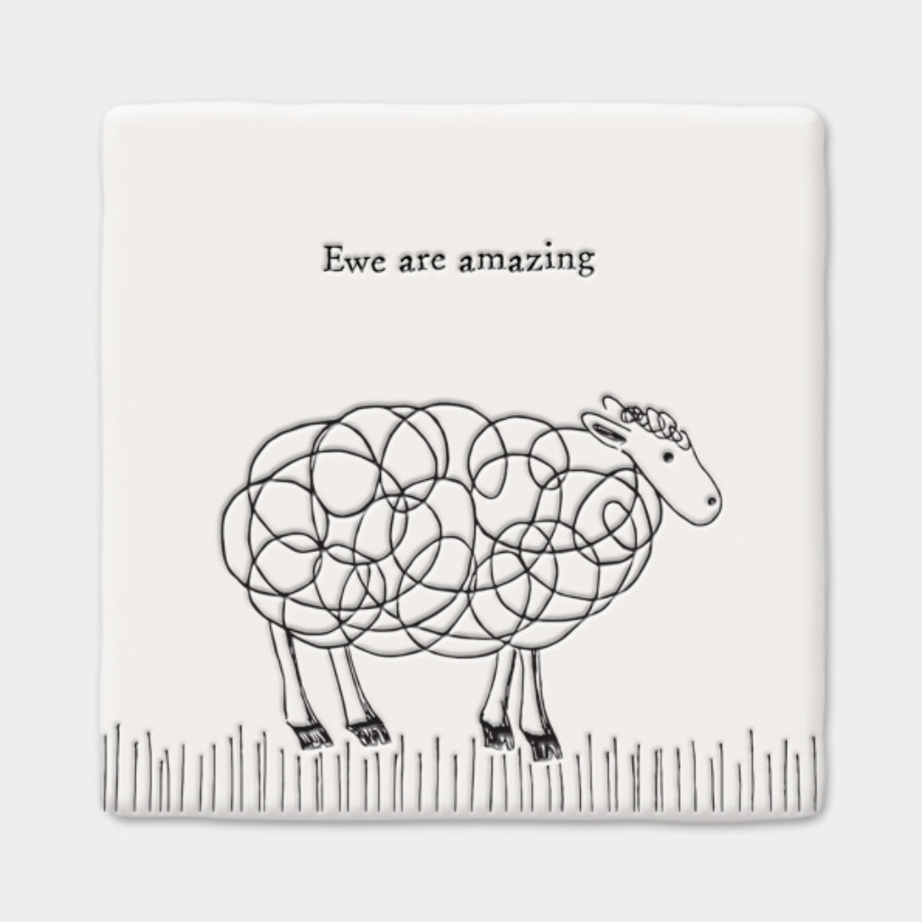 East of India 'Ewe Are Amazing' Porcelain Square Coaster