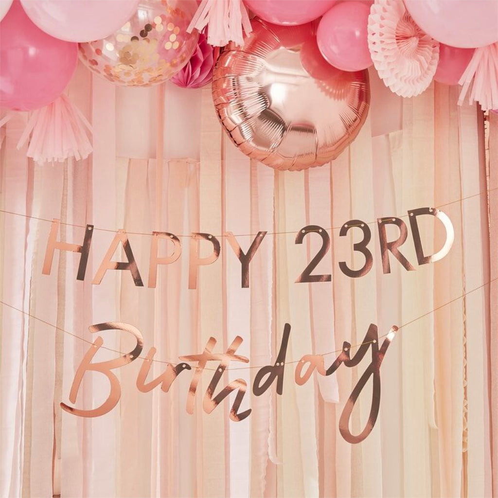 Rose Gold Customisable Birthday Banner