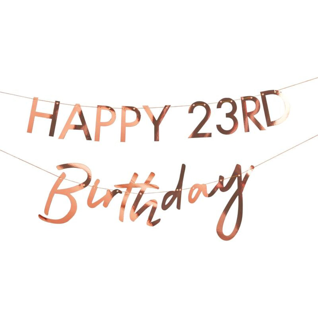 Rose Gold Customisable Birthday Banner