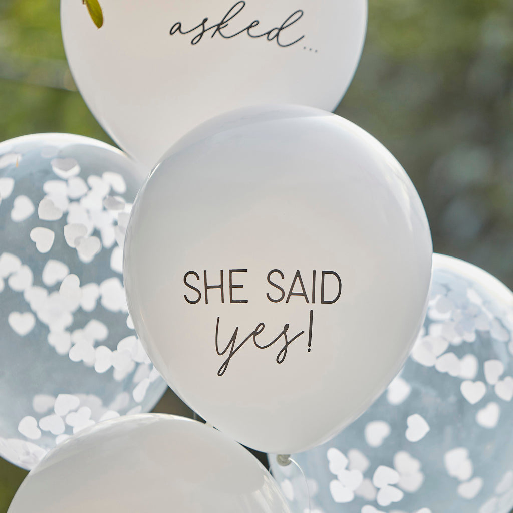 White Engagement Balloons (x5)