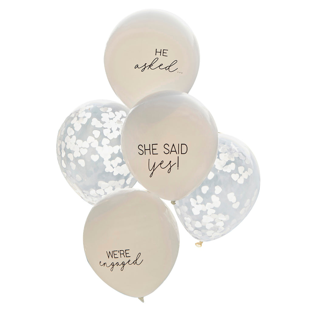 White Engagement Balloons (x5)