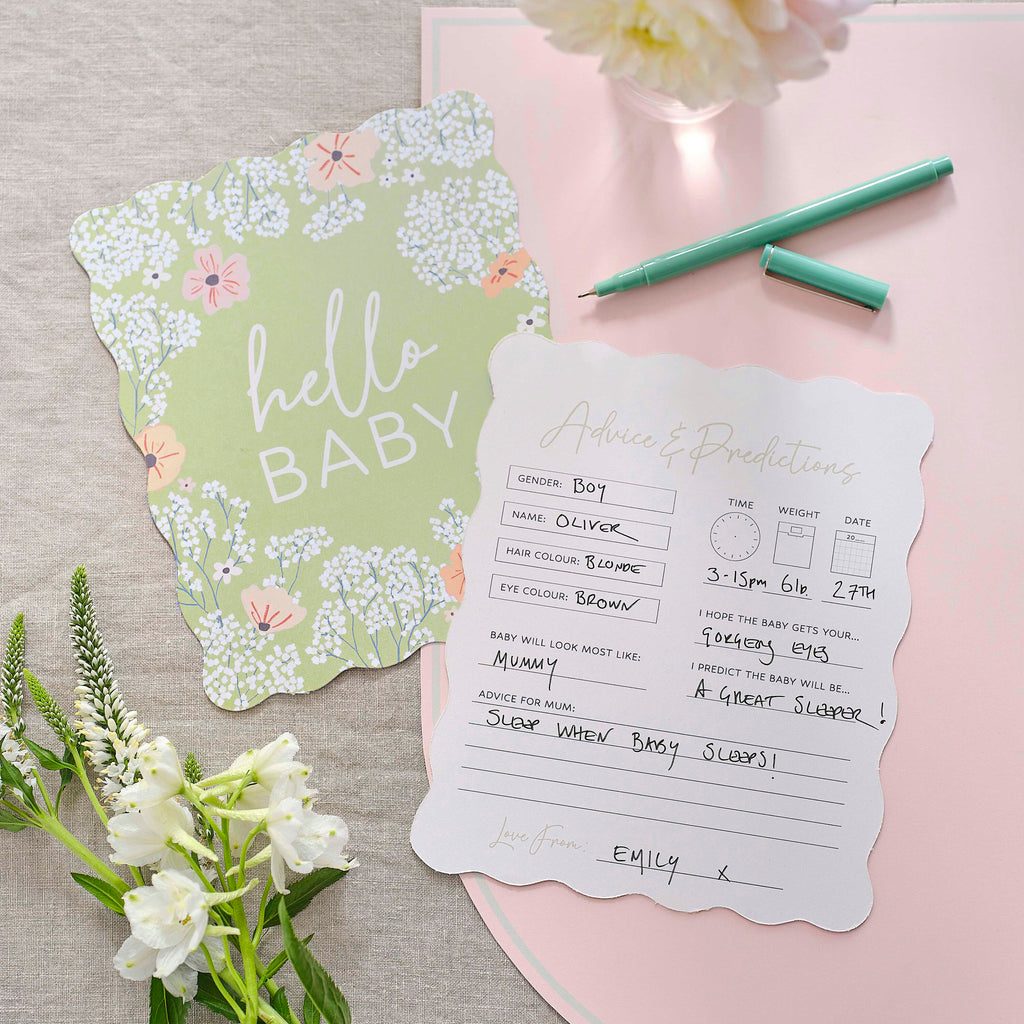 Floral Baby Shower Advice Cards x 10