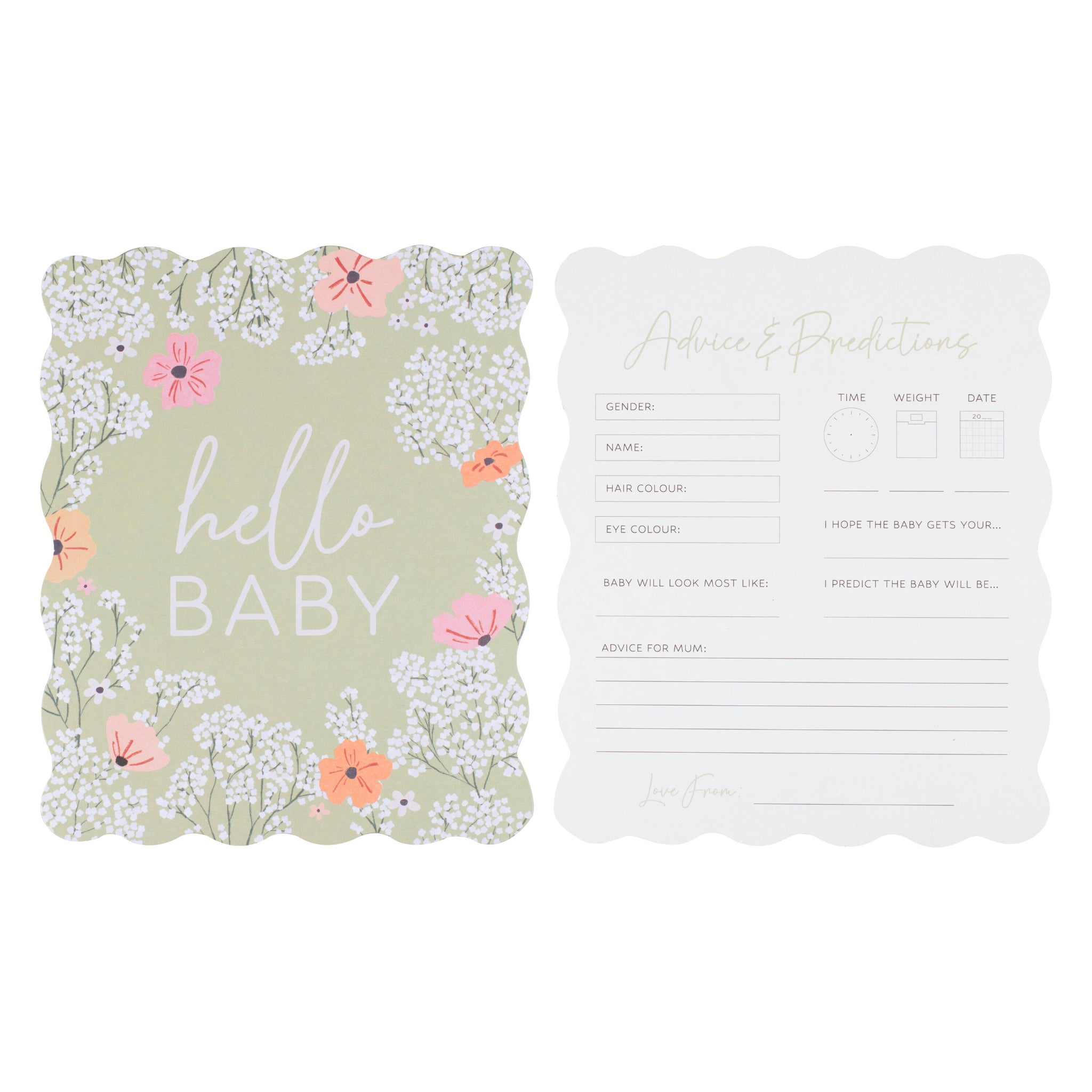 Floral Baby Shower Advice Cards x 10