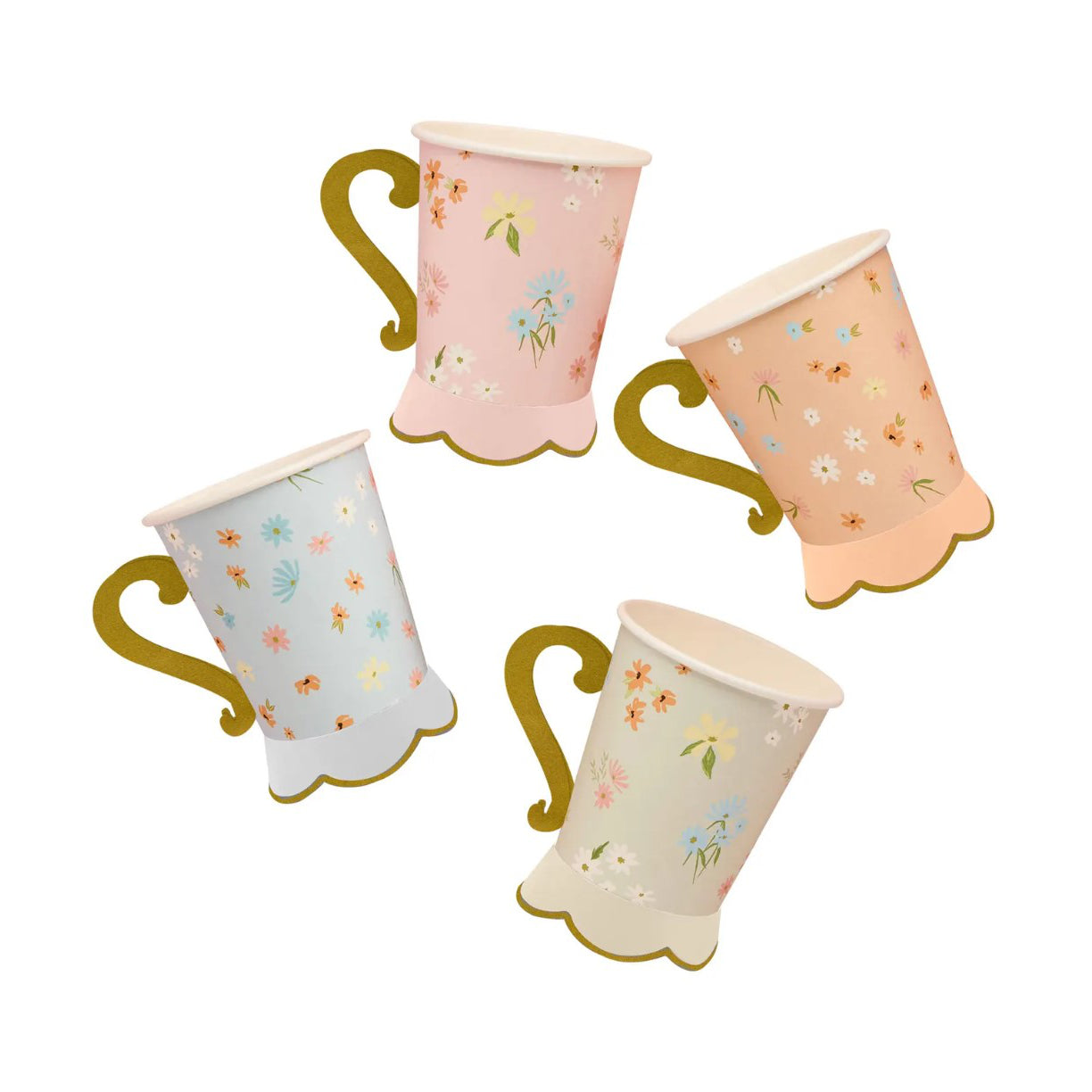 Floral Tea Party Cups x 8