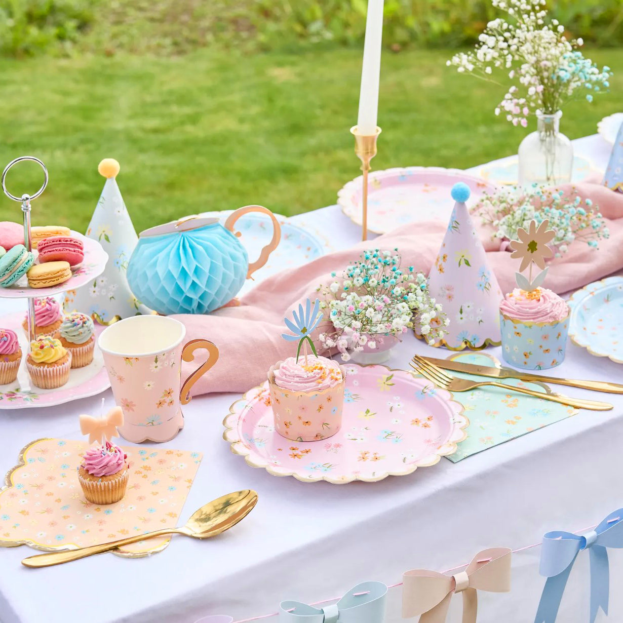 Floral Tea Party Cups x 8