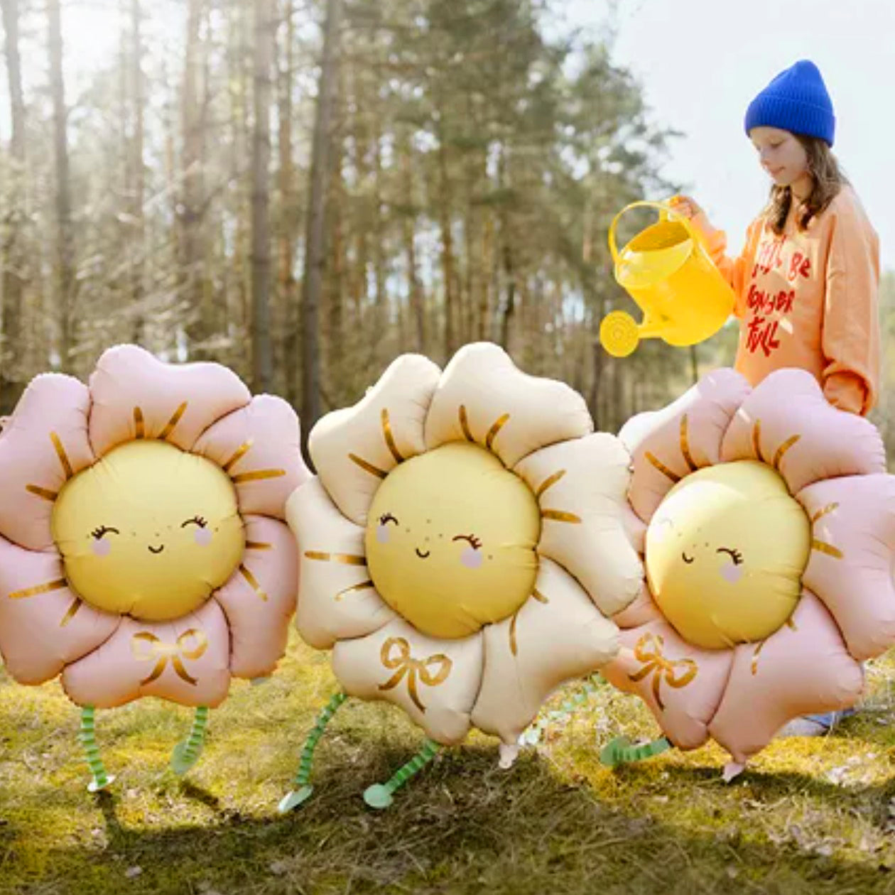 Walking Blush Pink Flower Balloon
