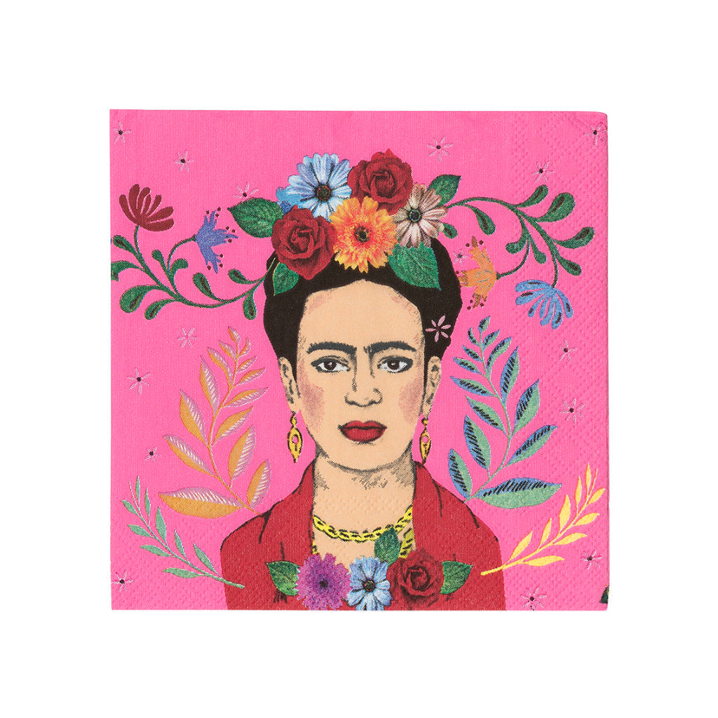 Frida Kahlo Pink Cocktail Napkins (x20)