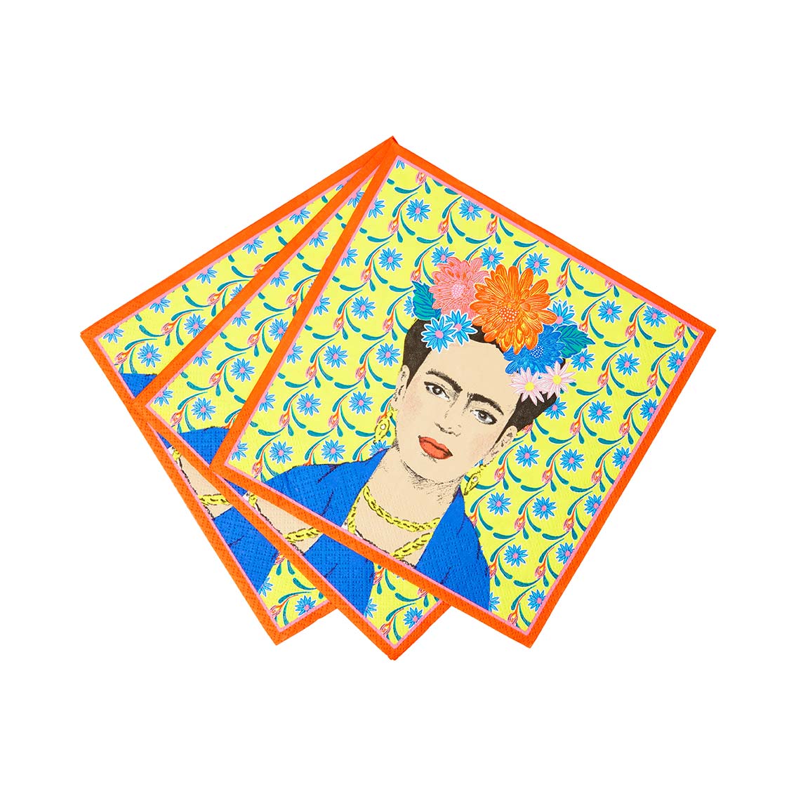 Yellow Frida Kahlo Paper Napkins x 20