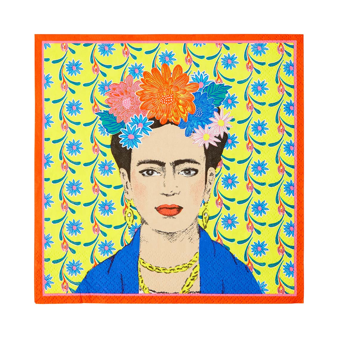 Yellow Frida Kahlo Paper Napkins x 20