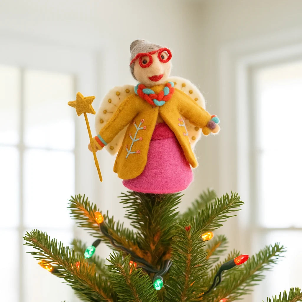 Funky Felt Fairy Godmother Christmas Tree Topper