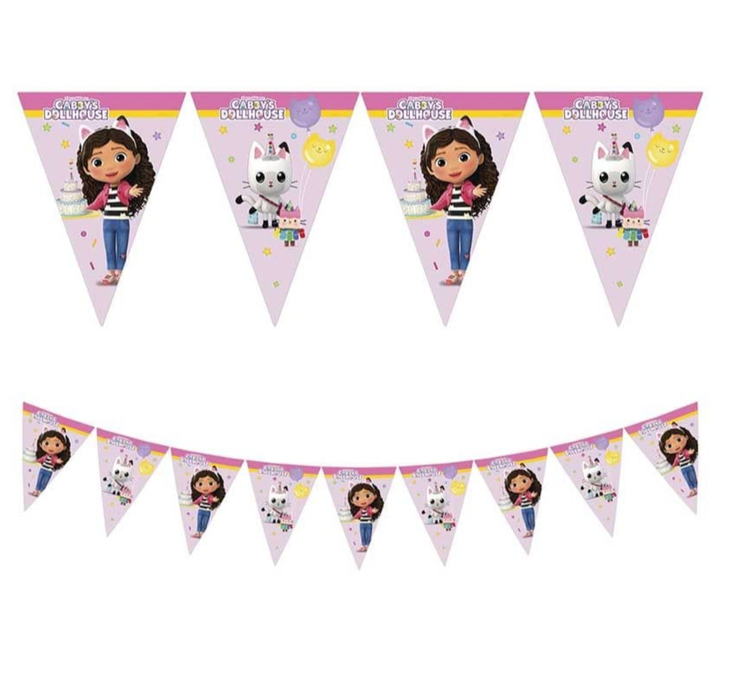 Gabby's Dollhouse Triangular Flag Bunting