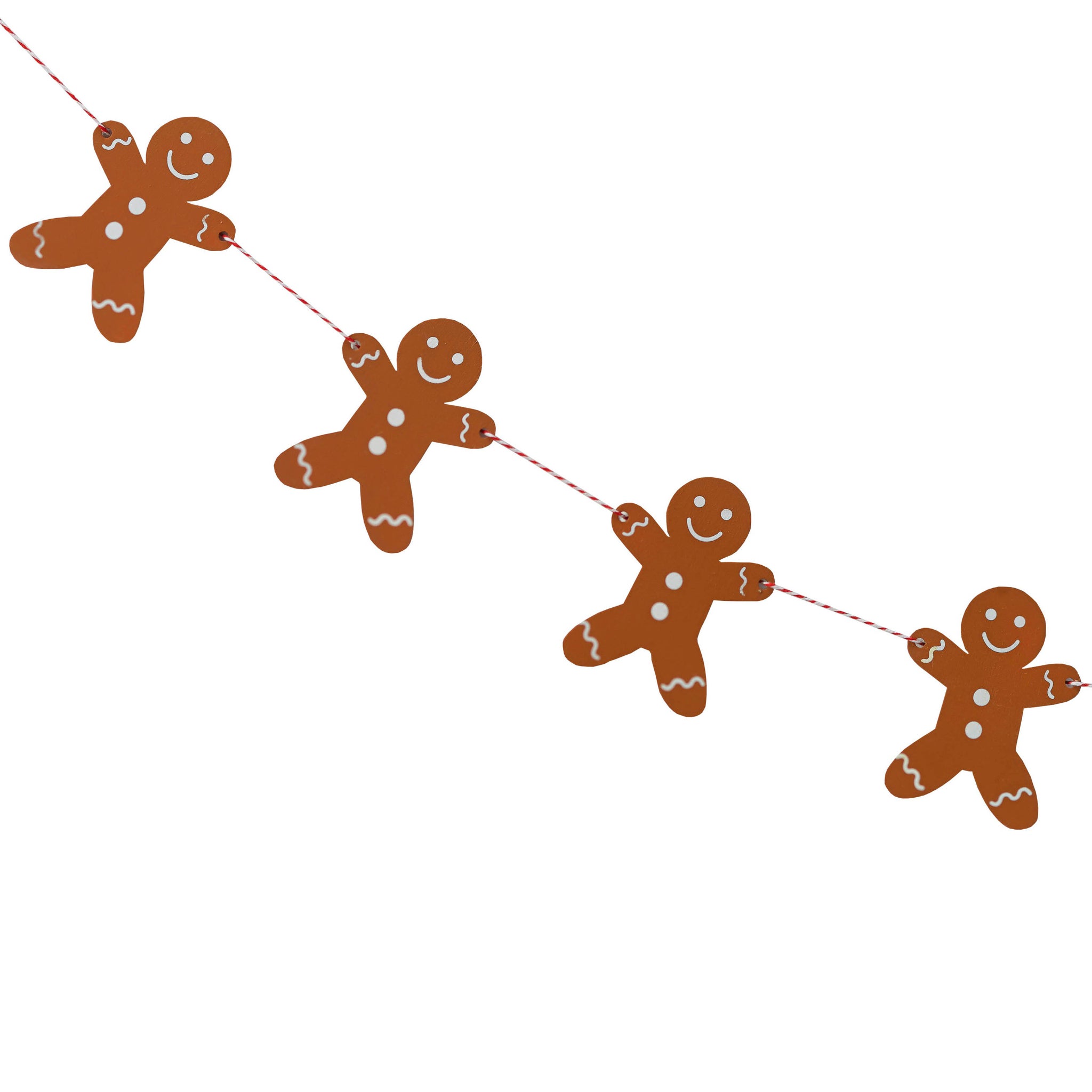 Gingerbread Man Wooden Christmas Bunting