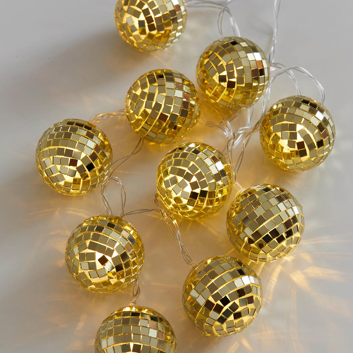 Gold Disco Ball Battery Lights - Talking Tables
